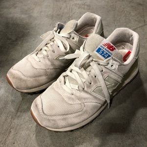 White 574 New Balance Sneakers